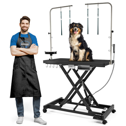 Burano Super Low-Low Electric Dog Grooming Table Black