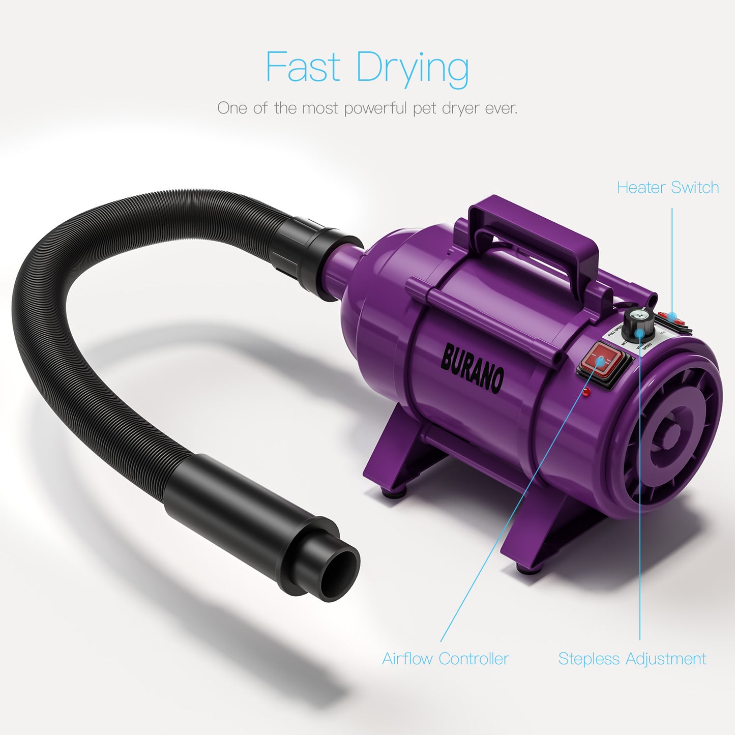 Burano Dog Dryer Purple