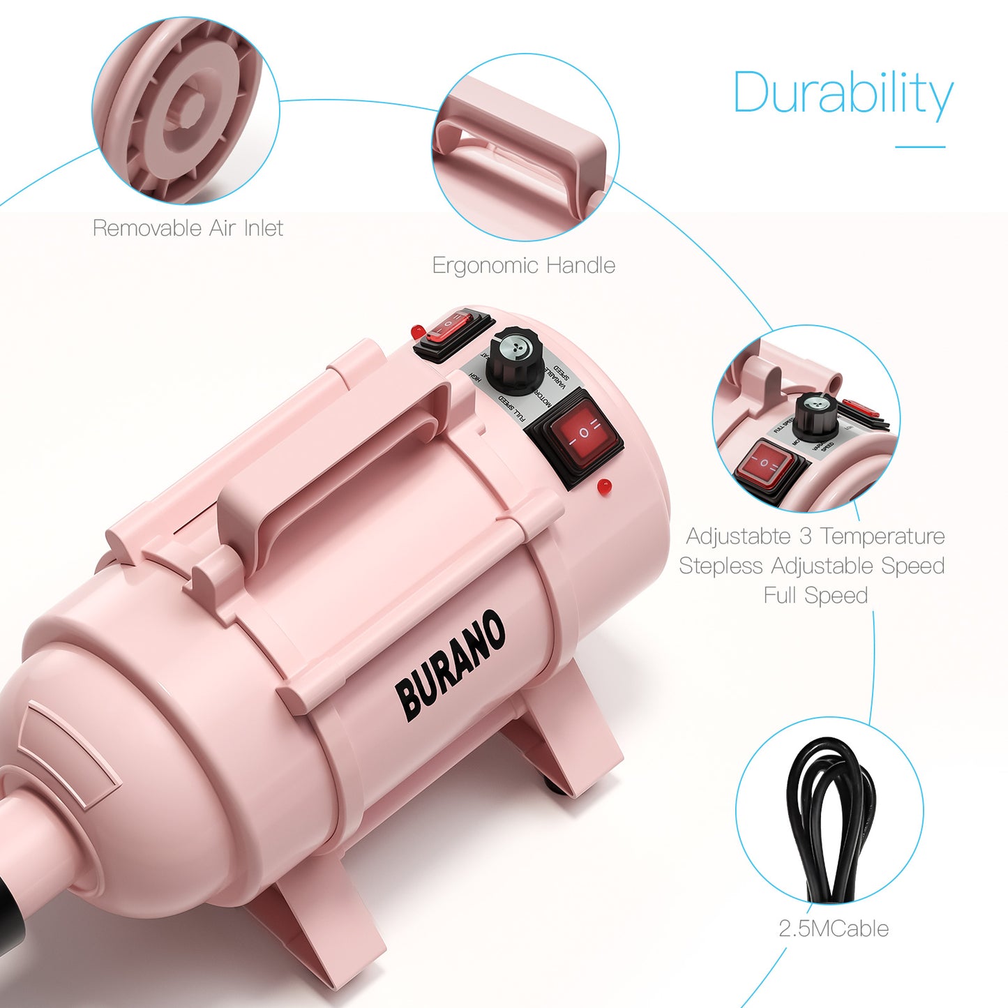 Burano Dog Dryer Pink