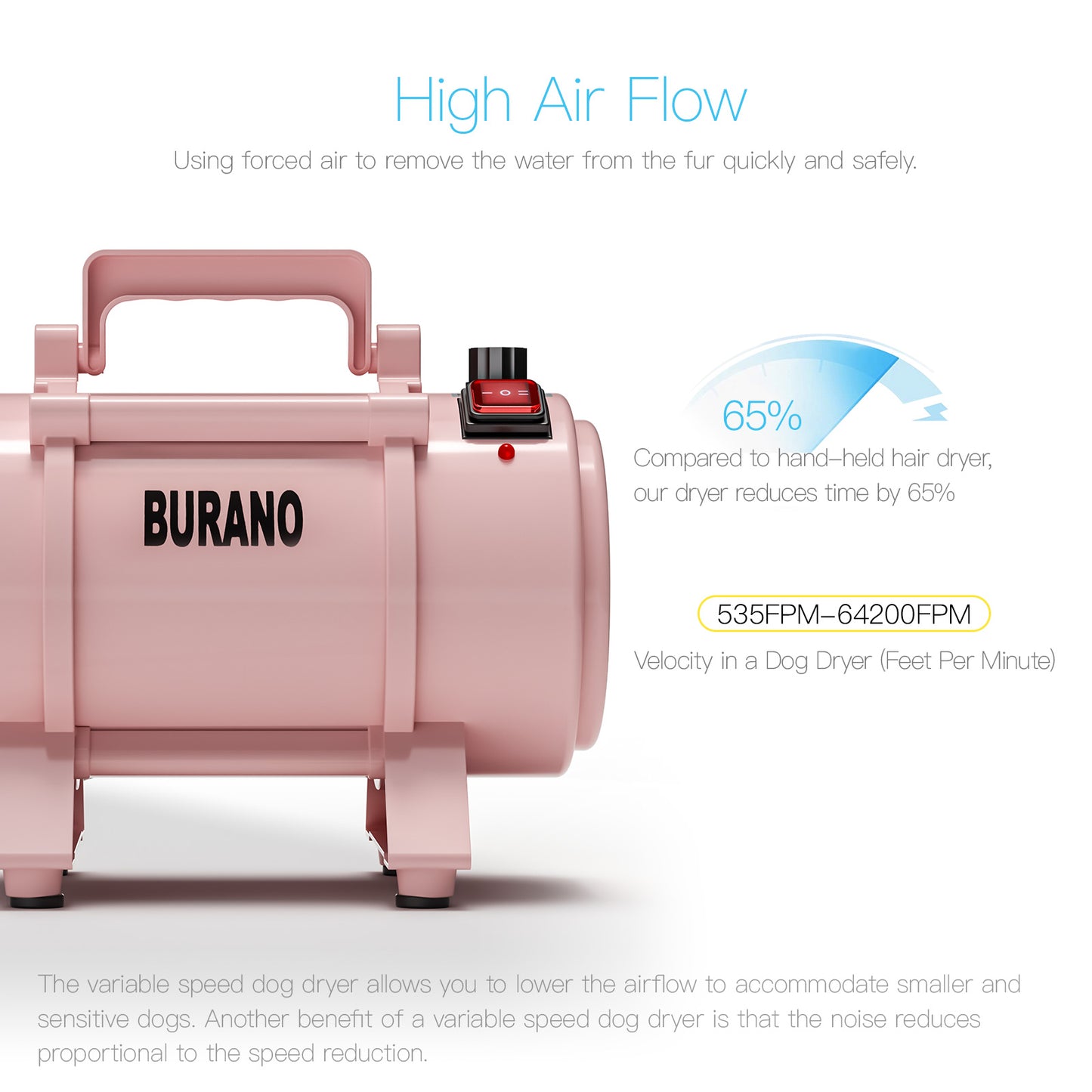 Burano Dog Dryer Pink